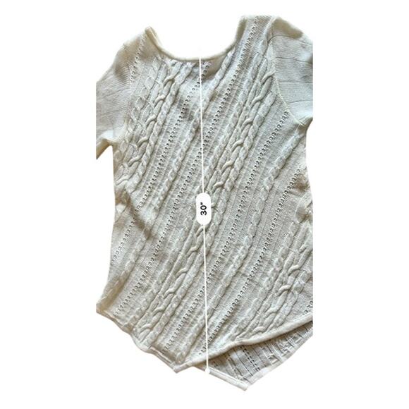 Metaphor Cream Asymmetrical Cable Knit Sweater XLARGE Vanilla Girl Cozy Soft - Picture 7 of 10